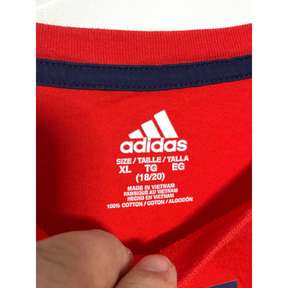 Adidas American Flag USA Shirt Boys XL 18-20 4th of July Patriotic Summer Sporty - Picture 5 of 6